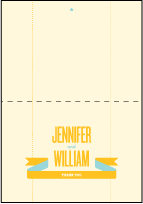 Herald Letterpress Thank You Card Fold Design Small