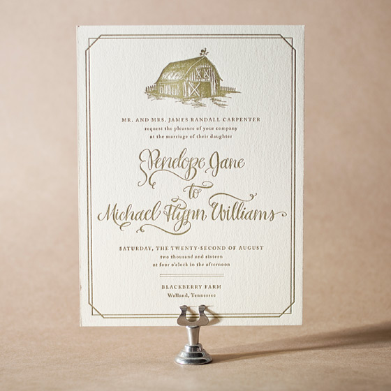 Imogene Letterpress Invitation Design Small