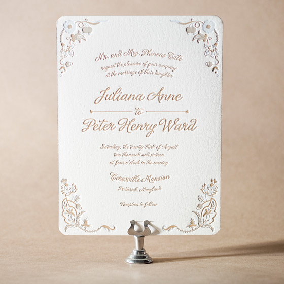 Indian Summer Letterpress Invitation Design Small