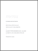 Irving Letterpress Menu Design Small