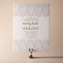 Istanbul Lace Letterpress Invitation Design Small
