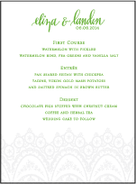 Istanbul Lace Letterpress Menu Design Small