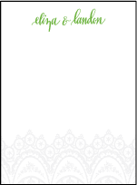 Istanbul Lace Letterpress Thank You Card Flat Design Small
