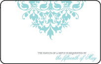 Jolie Letterpress Reply Postcard Front Design Small