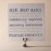 Julian Calligraphy Letterpress Invitation Design Small