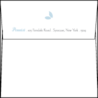 Linden Summer Letterpress Thank You Card Flat Envelope Design Small