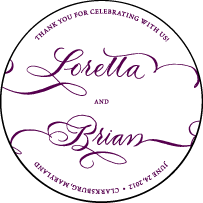 Loretta Formal Letterpress Coaster Design Small