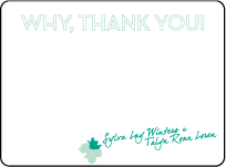 Love Notes Letterpress Thank You Card Flat Design Small