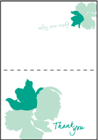 Love Notes Letterpress Thank You Card Fold Design Small