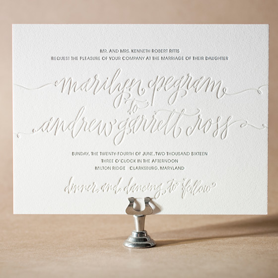 Madison Chic Letterpress Invitation Design Small