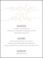 Madison Chic Letterpress Menu Design Small