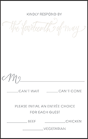 Madison Chic Letterpress Reply Postcard Front Design Small