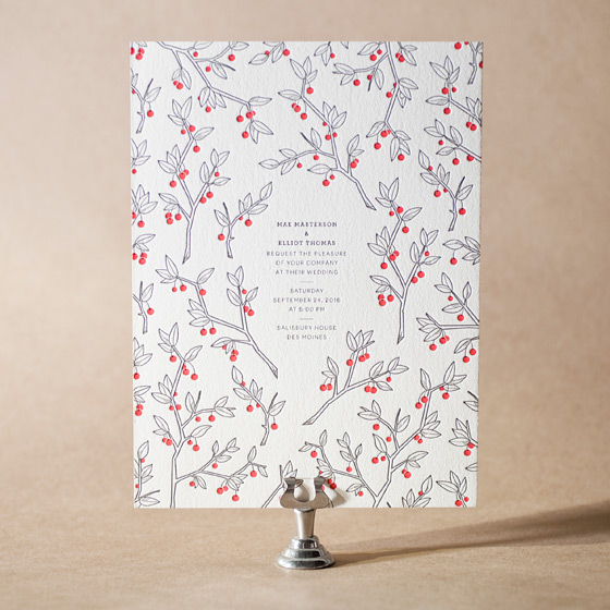 Mae Letterpress Invitation Design Small