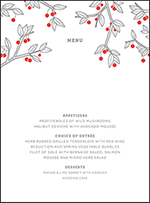Mae Letterpress Menu Design Small