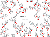 Mae Letterpress Thank You Card Flat Design Small