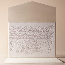 Magnolia Letterpress Invitation Design Small