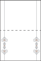 Melodie Frame Letterpress Placecard Fold Design Small