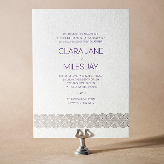 Miles Letterpress Invitation Design Small