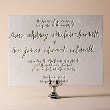 Mitty Calligraphy Letterpress Invitation Design Small