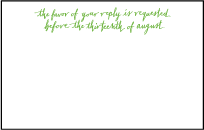 Mitty Calligraphy Letterpress Reply Postcard Front Design Small