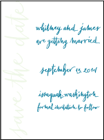 Mitty Calligraphy Letterpress Save The Date Design Small
