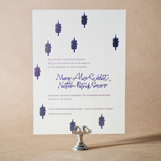 Modern Bazaar Letterpress Invitation Design Small