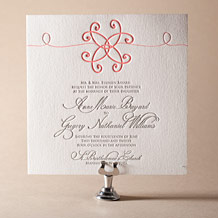 Modern Brooch Letterpress Invitation Design Small