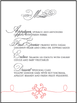 Modern Brooch Letterpress Menu Design Small