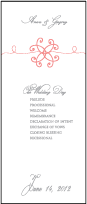 Modern Brooch Letterpress Program Tea Design Small