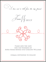 Modern Brooch Letterpress Save The Date Design Small