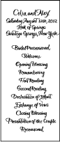 Modern Calligraphy Letterpress Program Tea Design Small