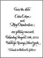 Modern Calligraphy Letterpress Save The Date Design Small