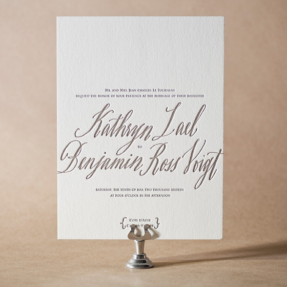 Modern Chateau Letterpress Invitation Design Small