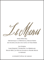 Modern Chateau Letterpress Menu Design Small