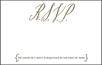 Modern Chateau Letterpress Reply Postcard Front Design Small