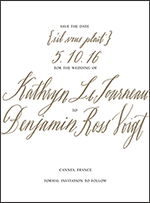 Modern Chateau Letterpress Save The Date Design Small