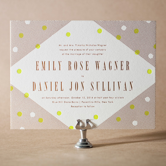 Modern Dot Letterpress Invitation Design Small