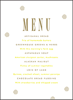 Modern Dot Letterpress Menu Design Small