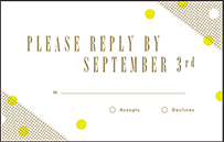 Modern Dot Letterpress Reply Postcard Front Design Small