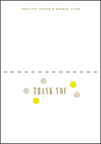 Modern Dot Letterpress Thank You Card Fold Design Small