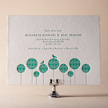 Modern Garden Letterpress Invitation Design Small