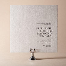 Modern Light Letterpress Invitation Design Small