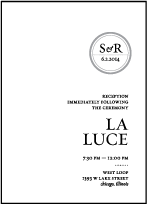 Modern Light Letterpress Reception Design Small