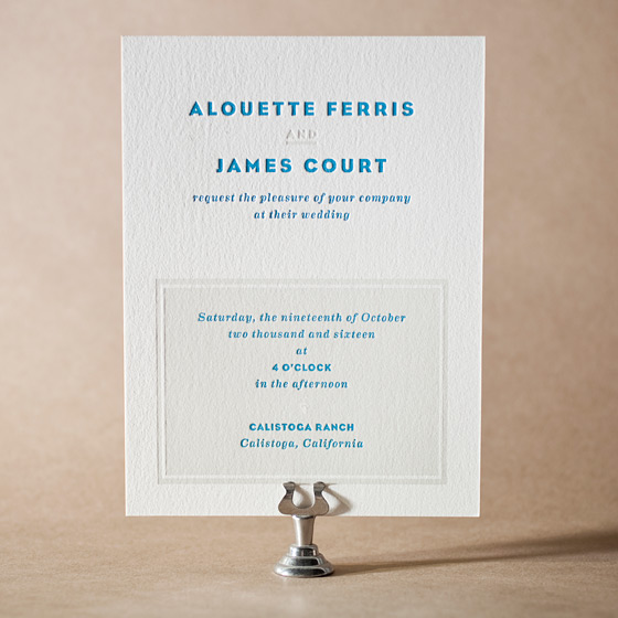 Modern Literate Letterpress Invitation Design Small