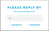 Modern Literate Letterpress Reply Postcard Front Design Small