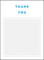 Modern Literate Letterpress Thank You Card Flat Design Small