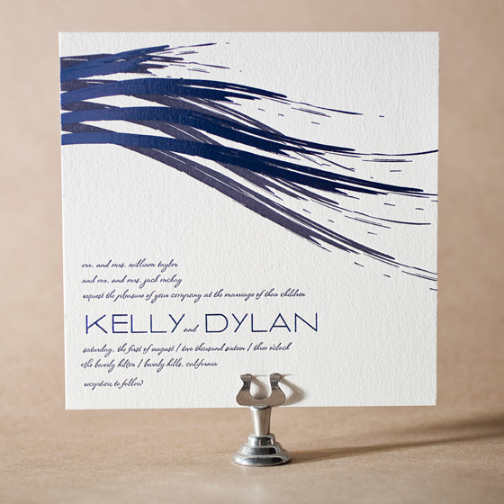 Modern Stroke Letterpress Invitation Design Small