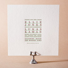 Modern Surf Letterpress Invitation Design Small