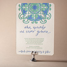 Modern World Letterpress Invitation Design Small