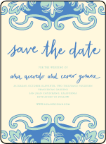 Modern World Letterpress Save The Date Design Small